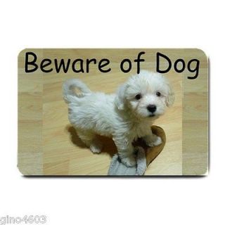 Beware of Dog Front Door Mat Terrier Doormat Welcome Maltese Maltipoo 