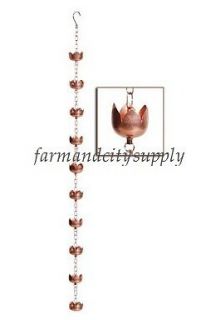 ASTONICA 50200019 COPPER RAIN CHAIN WITH LOTUS CUPS 71.65 NEW AUTH 