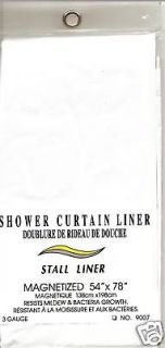   Bath® White, Magnetized, Vinyl, 54 x 78 Stall Shower Curtain Liner