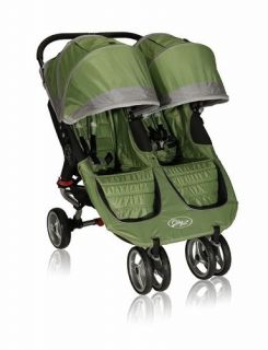 Baby Jogger 2012 City Mini Double Stroller Green/Grey   New Free 