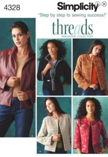 Simplicity 4328 Misses Jackets Sewing Pattern ~ Threads Magazine 