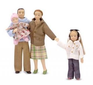 DOLLHOUSE FAMILY*posable,caucasian #2587~4 dolls,scale112 ~Melissa 