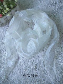 New Fashion Women Lace Triangular Scarf Shawl Gorgeous White Xmas Gift