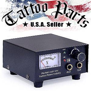 New Analog Tattoo Power Supply Flat SS Foot Pedal US