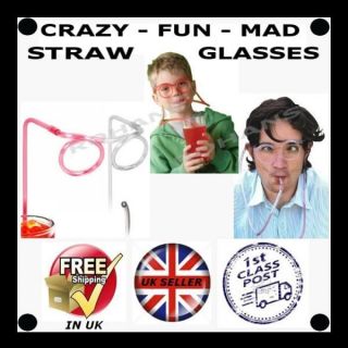 Funky drinking straw glasses novelty flexible tube joke prank party 