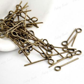 220pcs Iron Antique Brass fashion 0.6 inch Eye pins Wholesale FREE 