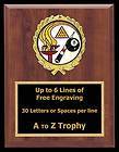 POOL PLAQUE 7 x 9 CUE 8 BALL TROPHIES BILLIARDS TABLE TROPHY AWARDS