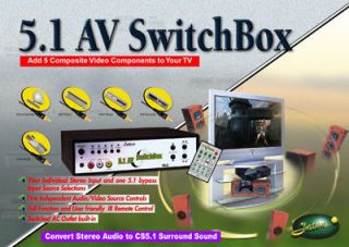 All in 5.1 Surround Sound, 2 CH to 6 CH Audio Video Switching 