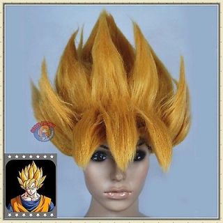 Goku Saiyan Costume Gold Halloween Wigs (fits both adult and children 