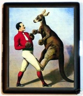 Vintage Image of Kangaroo Boxer Circus on Wallet or Cigarette Case