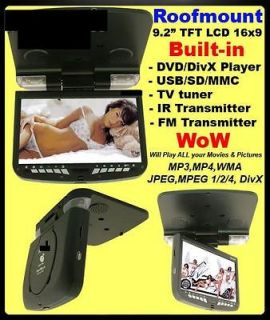 TFT LCD Roofmount Built In DVD Player, IR FM transmiter USB/SD 