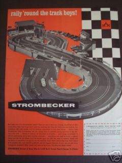 1963 vintage Ad STROMBECKER Model car Racing Track