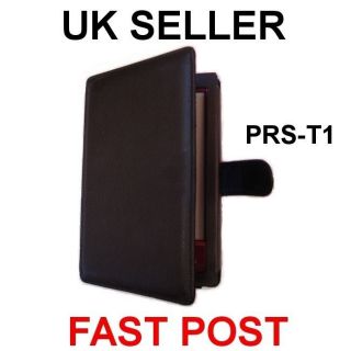 PRS T1 Sony Ereader Black Leather Case Book Cover PRST1 Case