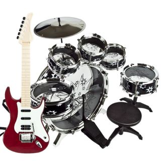   & Drum Set Boy Toy Musical Instruments Stool Educational Playset