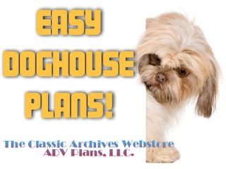 INSULATED DOG HOUSE PLANS, COMPLETE SET, LARGE DOG, WITH PATIO 