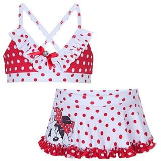 NEW Disney Minnie Mouse Jewel Polka Dot Bikini Skirted 2pc Swimsuit 
