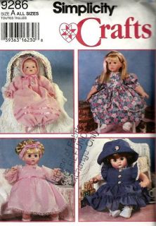   9286 DESIGN YOUR OWN DOLL CLOTHES SEWING PATTERN 12   22 Dolls