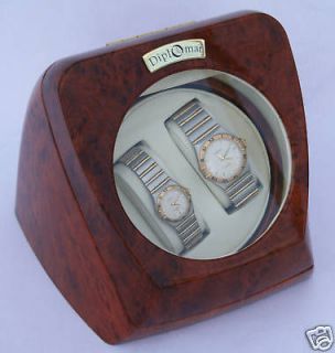 Dual 2 Watch Winder Case Box Storage Timer clock & ant