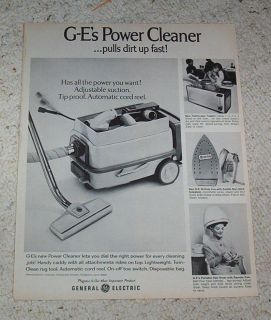 1967 advertising   General Electric vacuum cleaners GE Bridgeport 