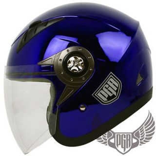   Pilot Blue DOT Motorcycle Helmet Electric Scooter Moped Open Face ~ L