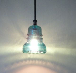   Customers~Stunning Glass Insulator Pendant Ceiling Light No Electric
