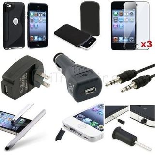 Smoke S Shape Case+3 Film+2x Charger+Cable+​Pen+Pouch For iPod touch 