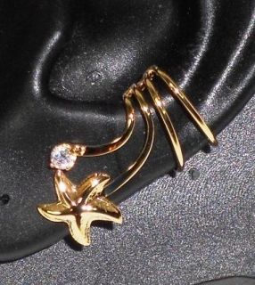 ShortWave Starfish Cz Ear Non Pierced Wrap Cuff Gold