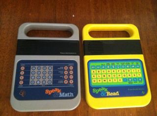 Vintage 1980s Electronic Speak & Math and Read Retro Toy Learning Game