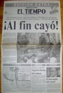   Death Annoncement Newspaper Authentic El Tiempo Speical Edition