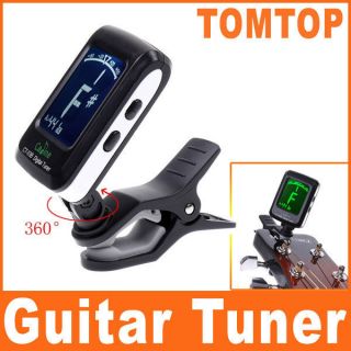 LCD Clip on Guitar Tuner For Electronic Digital Chromatic Bass Violin 