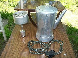 Vintage West Bend Aluminum Flavo Matic Electric Percolator Coffee Pot