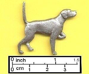 ENGLISH POINTER PIN or BROOCH or BADGE in HARRIS FINE PEWTER with FREE 