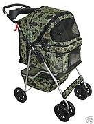 Camouflage 4 Wheels Pet Dog Cat Stroller w/RainCover