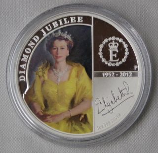   Queen Elizabeth II   Diamond Jubilee   1oz Silver Proof Coin