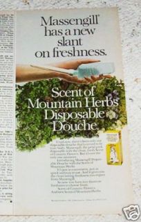 1977 ad Massengill feminine hygiene DOUCHE Vintage Ad