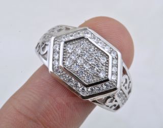   ring Micro Pave Prong Set AAA Hip Hop CZ 925 Sterling Silver Ring BJ26