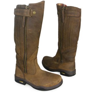 WOMENS EQUESTRIAN HORSE RIDING LEATHER LONG STABLE YARD BOOTS SIZE 3 4 