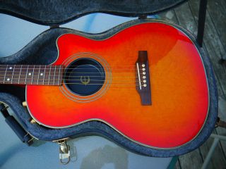 Epiphone Chet Atkins acoustic electric guitar w/hard case.