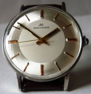 VINTAGE MOVADO TWO TONE DIAL MANUAL WIND USED CAL.290 SERVICED SWISS 