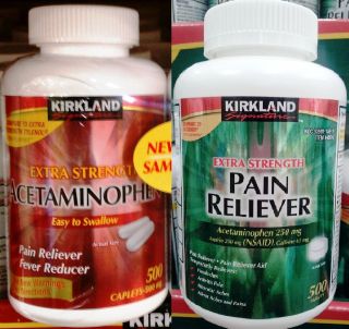 KIRKLAND EXTRA STRENGTH ACETAMINOPHEN PAIN RELIEVER ~ 2 FORMULATIONS 