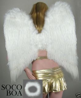 EXTRA LARGE White Feather Angel Wings Photo Props HALO Halloween 