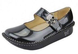 Alegria Womens PALOMA Charcoal Patent Leather Mary Jane Shoes PAL 121
