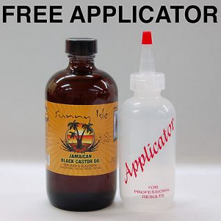 Sunny Isle Jamaican Black Castor Oil 8 oz (1 Pack) w/ FREE APPLICATOR