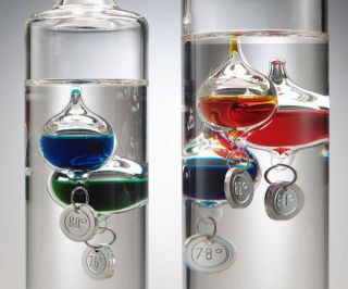 Galileo Thermometer   Fahrenheit   17 inch   Silver Tags   739640