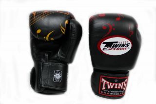 Twins Muay MMA Thai Boxing/Training Gloves Music Velcro strap 8 10 12 