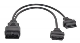 OBD 2 OBD II Splitter Y Cable 1x J1962 Male 2x J1962 Female 30cm/12 