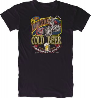   CYCLE T SHIRTS COLD BEER/BIKES 4440 FACTORY DIRECT 