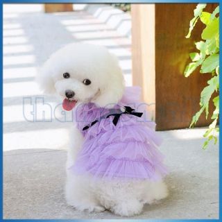 PET DOG PARTY PURPLE LAYERED TULLE SKIRT DRESS CLOTHING CLOTHES 
