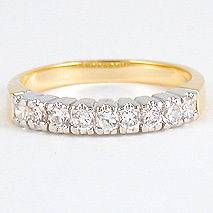 CARAT GOLD EP 9 STONE CZ CUBIC ZIRCONIA RING WEDDING BAND SIZE 5,6,7 