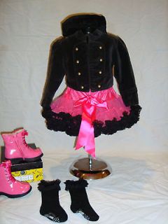 PAGEANT OTR casual wear OOC vintage black military style jacket pink 